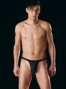 String homme en lycra spandex noir