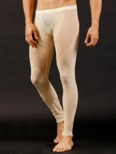 Sous-pantalon homme translucide moulant beige