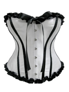 Corset pour femme classique en satin à lacets avec armature