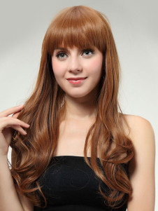 Perruque frisée longue d'or en faux cheveux