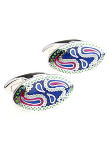 Bouton de manchette artistique à motif royal