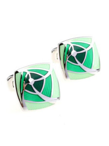 Bouton de manchette vert artistique dégradé