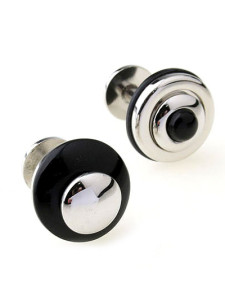 Bouton de manchette noir rond