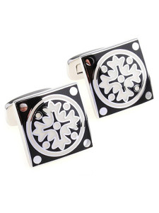 Bouton de manchette rétro bicolore