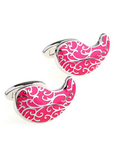 Bouton de manchette rose artistique