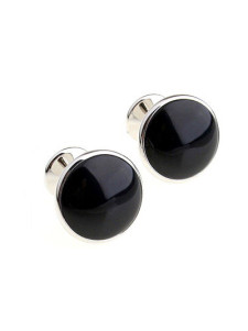 Bouton de manchette noir rond