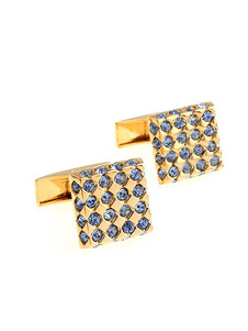 Bouton de manchette carré avec strass