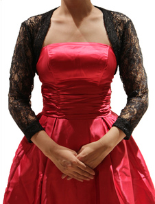 Châle nuptial en dentelle unicolore manche longue