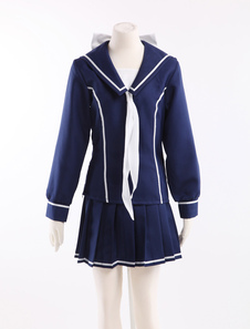 Jeu Loveplus uniforme scolaire bleu foncé pour cosplay
