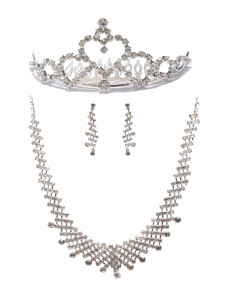 Ensemble de bijoux de mariage de noble argent métallique de la mariée