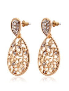 Paillettes boucles d'oreilles de la femme moderne or strass