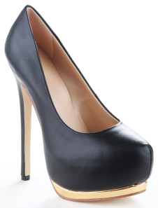 Escarpins à talons aiguilles sexy noirs en peau de mouton