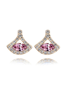 Douce lavande cristal mariage mode Stud boucles d'oreilles