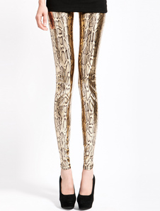 Caleçon d'or en spandex à motif serpent