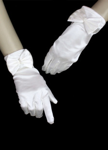 Gants en satin stretch blanc de mariage