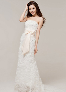 Robe de mariée princesse blanche en organza