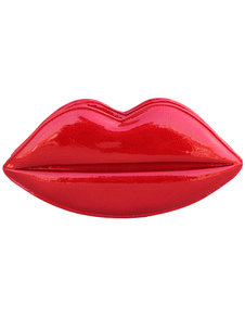 Pochette de soirée sexy rouge à motif bouche