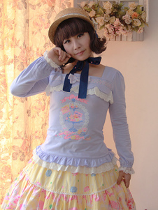 Chemisier lolita doux en coton col carré