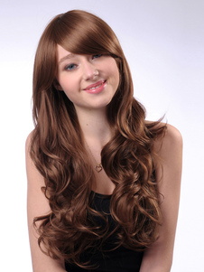 Sweet Tan Faux Curly Woman's Long Wig
