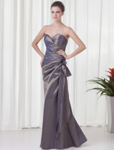 Robe mère de mariés fourreau en taffetas encolure coeur