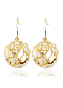 Boucles d'oreilles tendance femme, fleurs transparentes