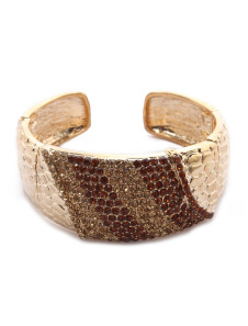 Fashion Gold Rhinestone Pattern Metal Women's Wedding Bracelet