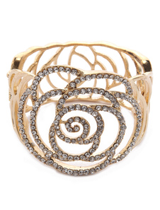 Charming Gold Flower Cut Out Metal Women's Wedding Bracelet