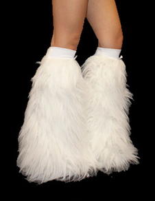 Couvre-chaussure femme en tissu-éponge blanc bouffi