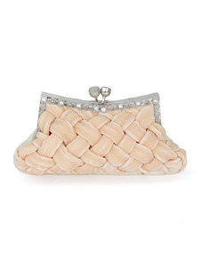 Pochette de soirée en soie tissée avec cristal