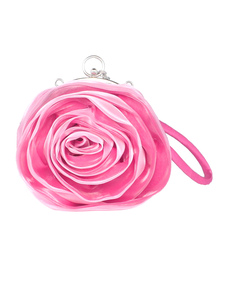 Pochette de soirée en soie à volants en forme de fleur