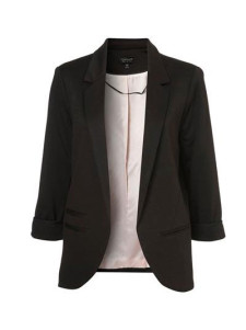 Attrayant blanzer pour femme rose avec col à revers et manches 3/4