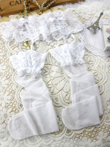 Porte-jarretelle blanche avec dentelle et nœuds