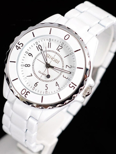 Montre femme blanche ronde