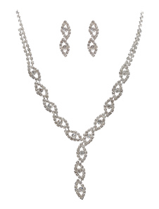 Ensemble de bijoux de mariage mignon argent métal de la mariée