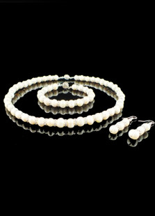 Ensemble de bijoux en perles perles Ivoire pour mariage