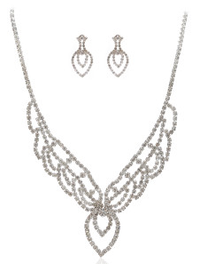 Ensemble de bijoux en métal argenté coeur doux pour la mariée