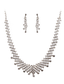 Ensemble de bijoux de mariage moderne argent métal de la mariée