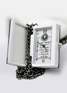 Montre de poche moderne motifs rectangulaire argenté