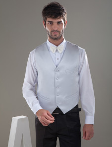 Marié gilet en satin girs personnalisé à la mode en col V pour mariage