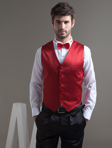 Romantique bourgogne gilet de mari adapté à la cérémonie avec personnalisation