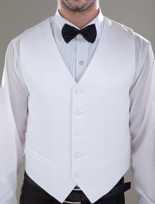 Blanc satin mari gilet élégant à tailler de personnaliser