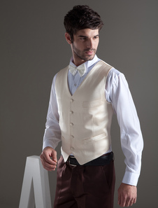 Origibal champagne nouveau mari gilet personnalisé avec boutons et col V