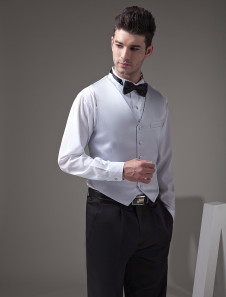 Moderne gilet de mariée en satin argent de personnalisation