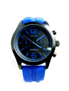 Montre homme bleue ronde étanche