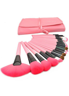 Ensemble de 24 brosses de maquillage professionnel roses adorables