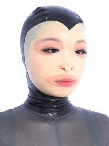 Cagoule latex découpe couleur unie unisexe