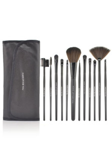 Pinceaux de maquillage noirs 12 pièces
