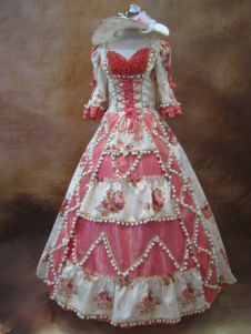Robe royale demi manches polyester rose princesse adorable