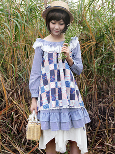 Costume de lolita classique en coton écossais