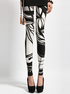 Leggins féminins en lycra spandex imprimé artistique